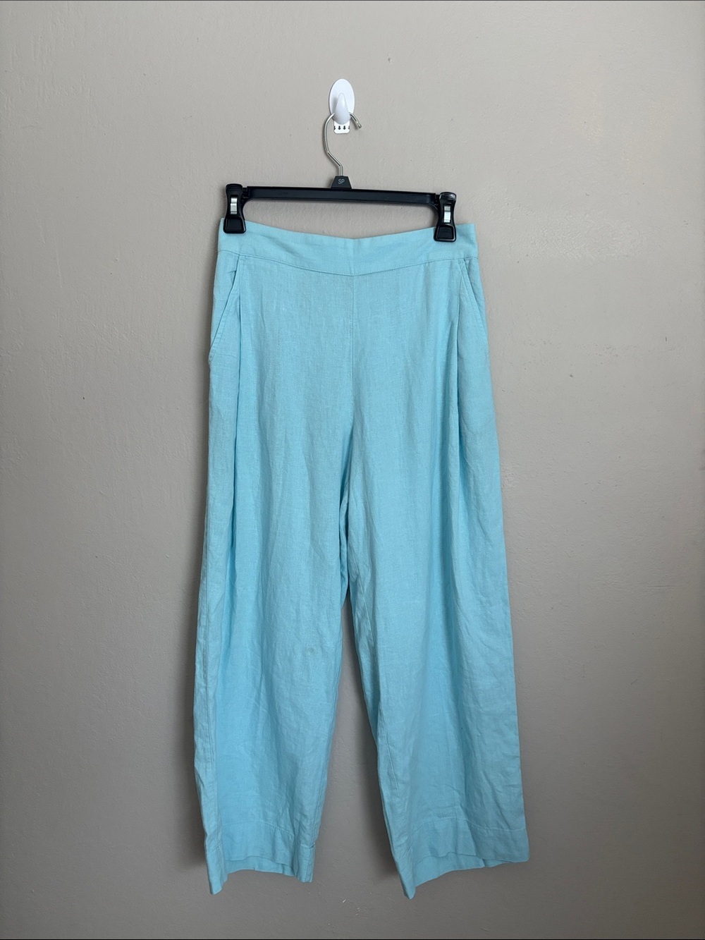 Madewell Light Aqua Wide Leg Linen Pants size 0P